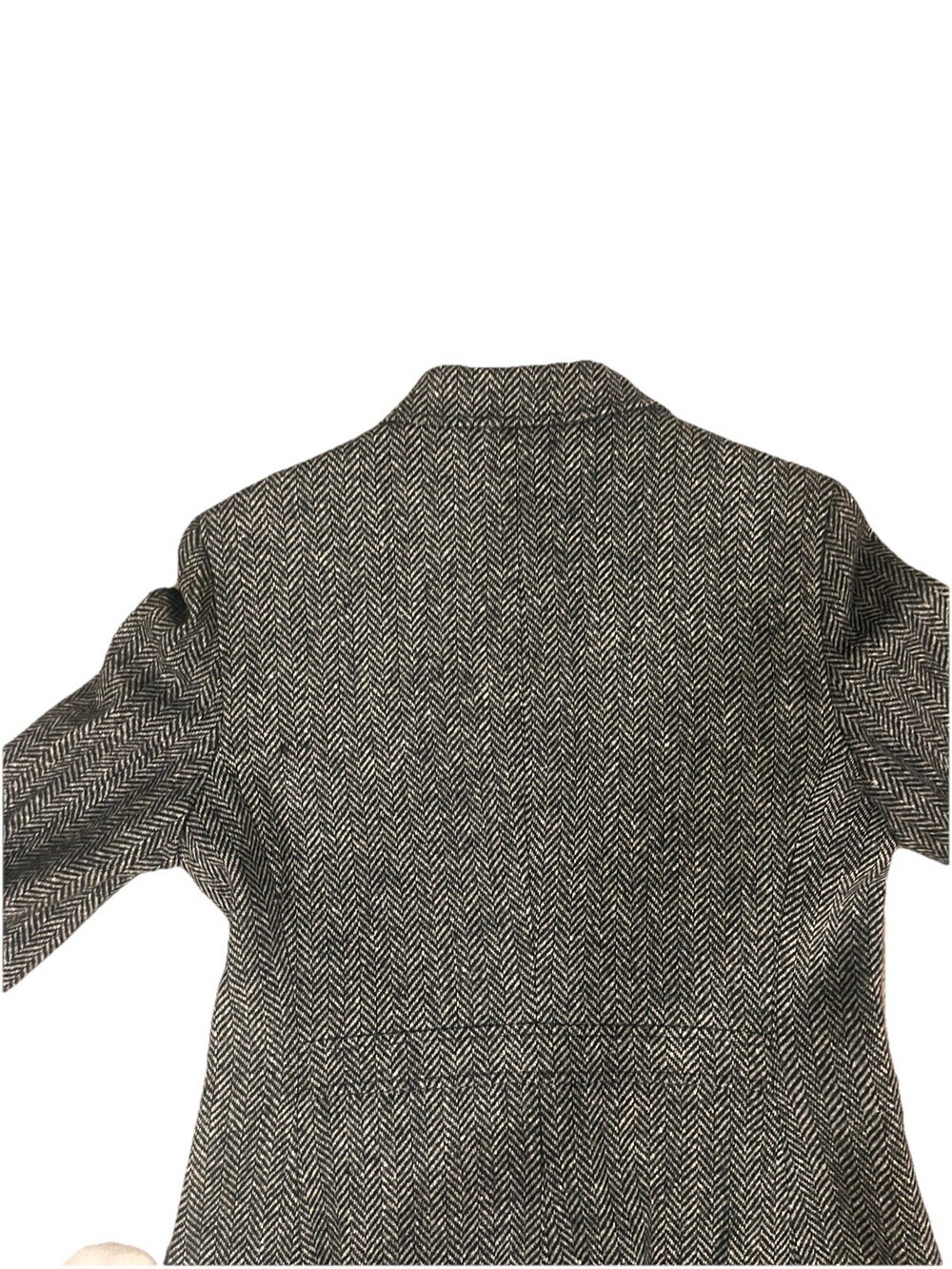 LAUREN RALPH LAUREN Women’s 8 Gray Herringbone Woolmark Wool Zip Jacket Lined - Picture 11 of 12